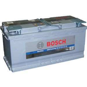 Автомобильный аккумулятор BOSCH S6 015 AGM (гелевый) HightTec 12V 105Ah 950A обратная полярность (0092S60150)
